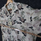 Bugle Boy Button Up Shirt Mens XL Beige New Tropical Floral Rayon Short Sleeve - take2supply
