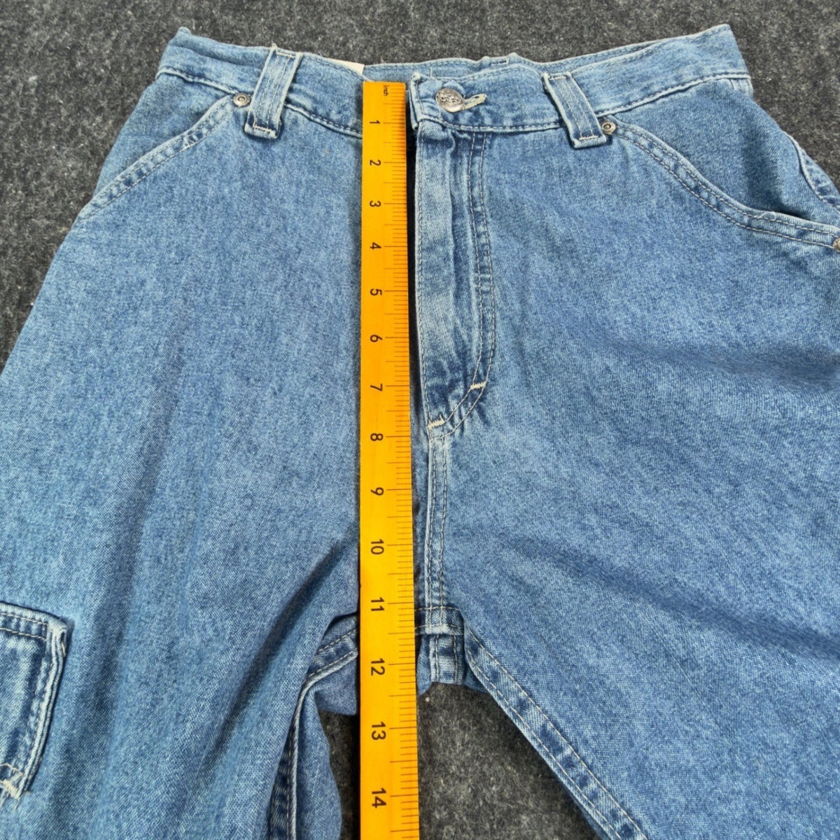 Lee Pipes Vintage 90s Skater Cargo Shorts Boys M Blue Denim NOS Deadstock USA - take2supply