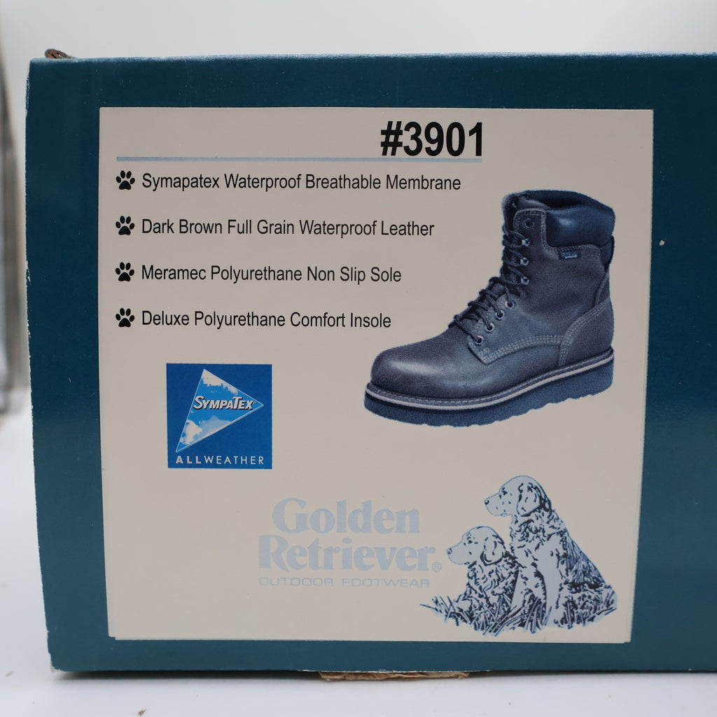 Golden Retriever 3901 Work Boots Mens 9 Dark Brown Leather Waterproof NWT - take2supply