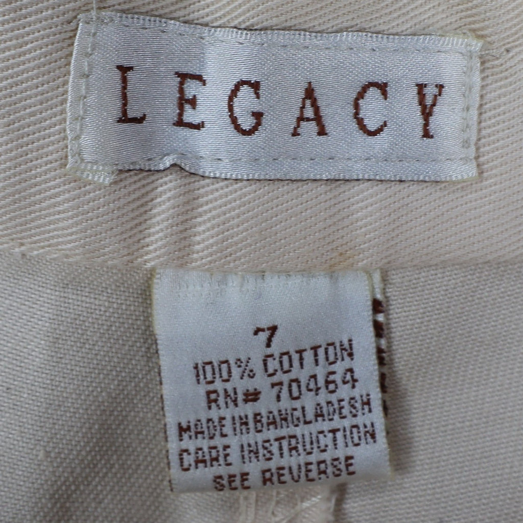 Legacy Jeans Pleated Shorts Womens 7 Vintage 90s Beige Cotton High Waisted NWT - take2supply