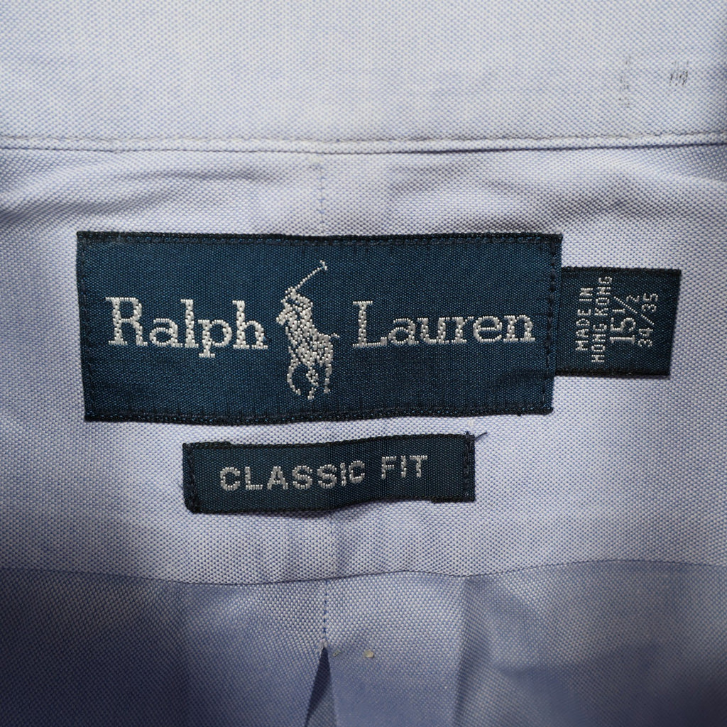 Ralph Lauren Button Down Mens 15.5 34/35 Light Blue Cotton Classic Fit Oxford - take2supply