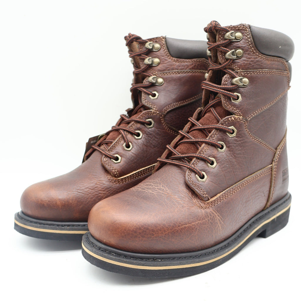 McRae Industrial Work Boots Mens 9 Brown Leather 8in NST Lace Up EH MR88122 - take2supply