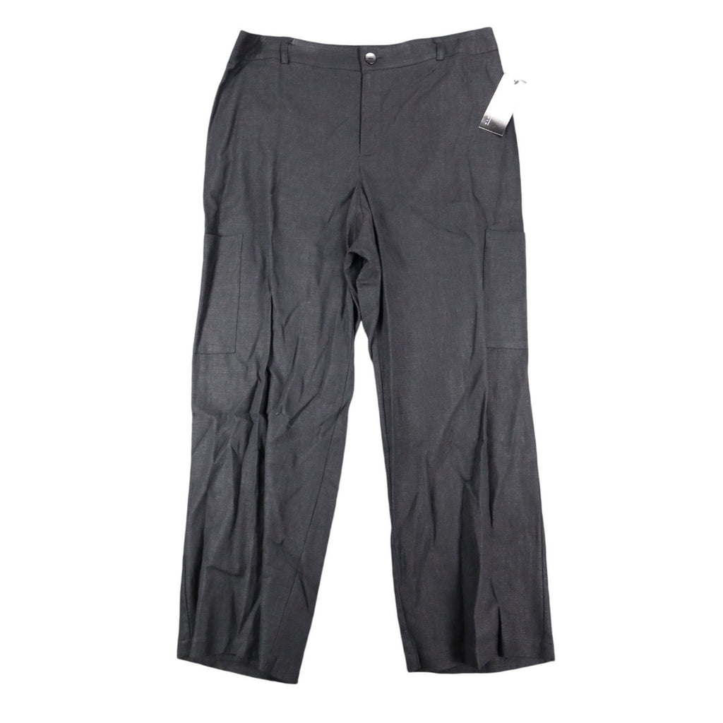 AGB Byer California Cargo Pants Womens 12 Vintage Y2K Black Linen Rayon Utility - take2supply