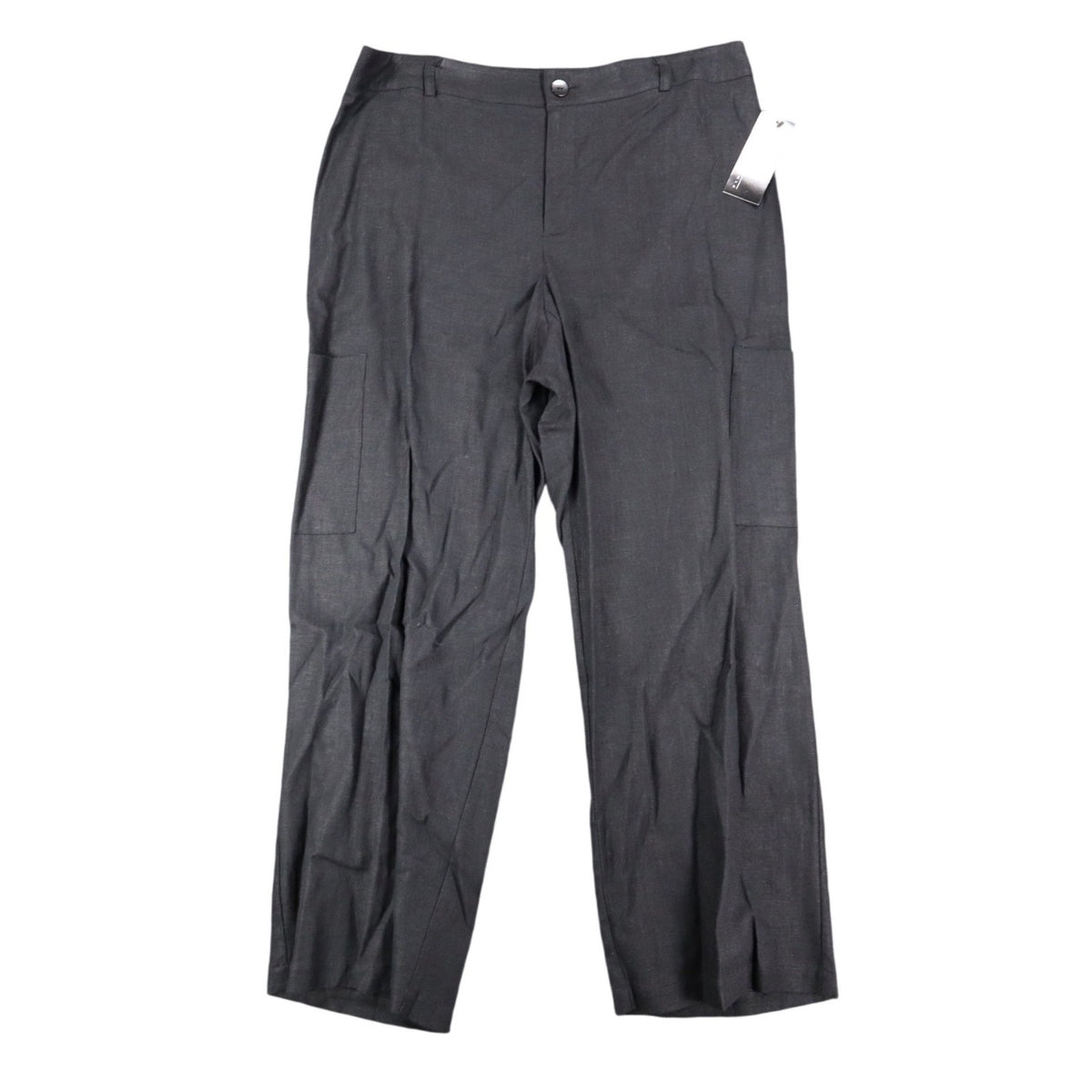 AGB Byer California Cargo Pants Womens 12 Vintage Y2K Black Linen Rayon Utility - take2supply