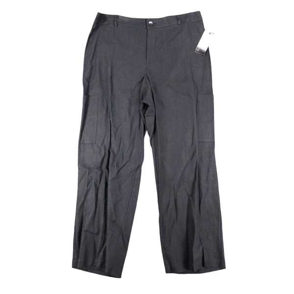 AGB Byer California Cargo Pants Womens 12 Vintage Y2K Black Linen Rayon Utility - take2supply