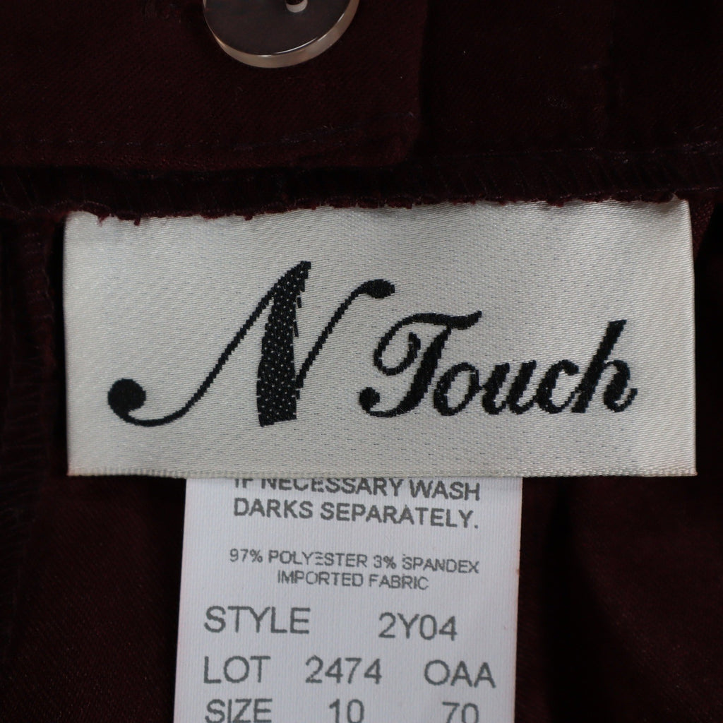 N Touch Womens Size 10 2pc Skirt Suit Set Berry Chenille Jacket & Midi Skirt NEW - take2supply