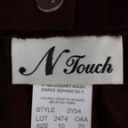 N Touch Womens Size 10 2pc Skirt Suit Set Berry Chenille Jacket & Midi Skirt NEW - take2supply