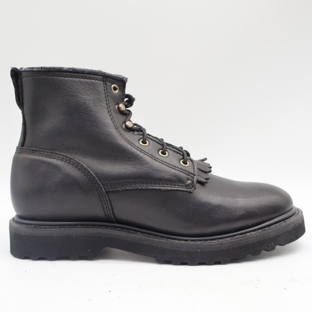 Double-H Western Packer Boots Womens 6.5 M Y2K Black Leather Lace Up Kiltie 9346 - take2supply