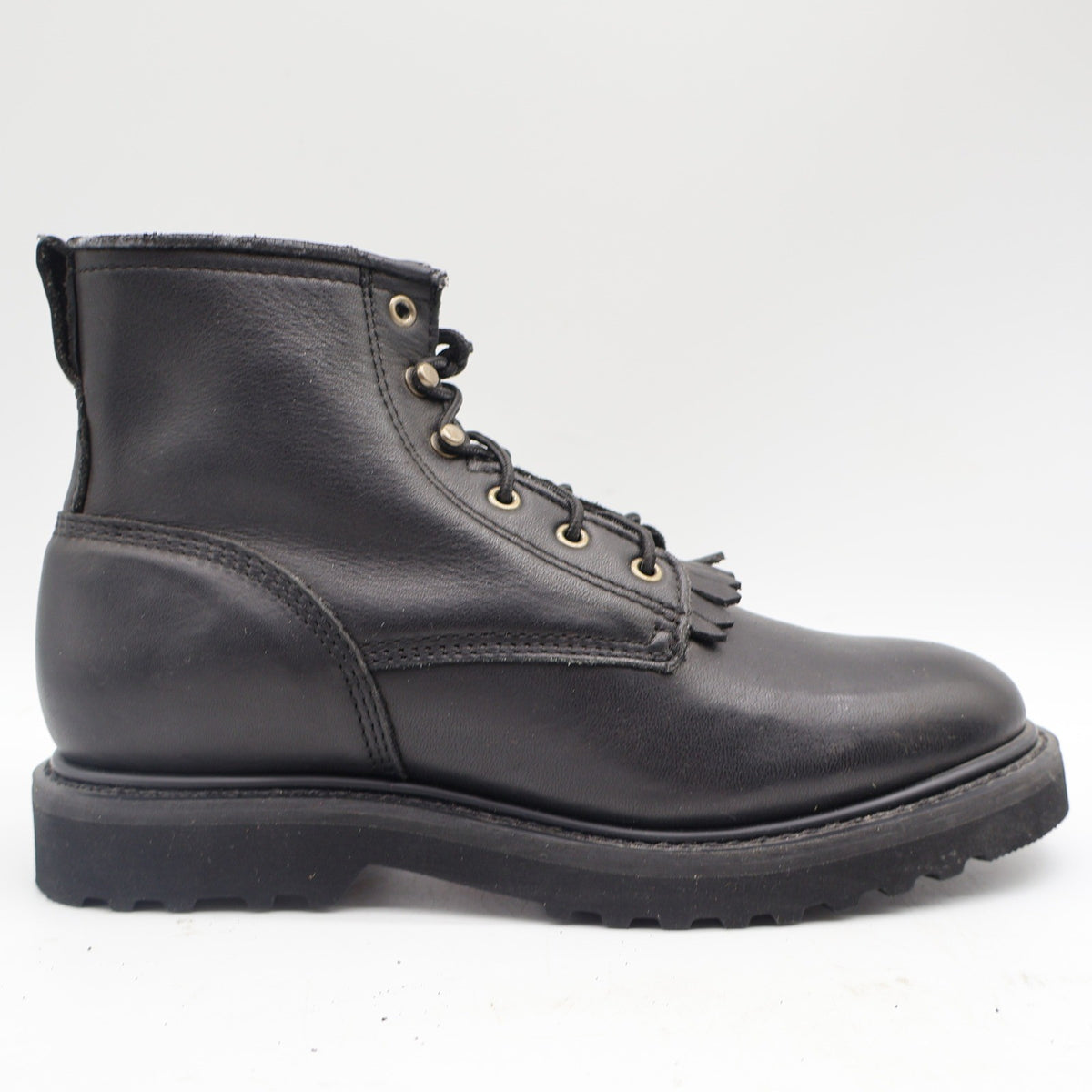 Double-H Western Packer Boots Womens 6.5 M Y2K Black Leather Lace Up Kiltie 9346 - take2supply