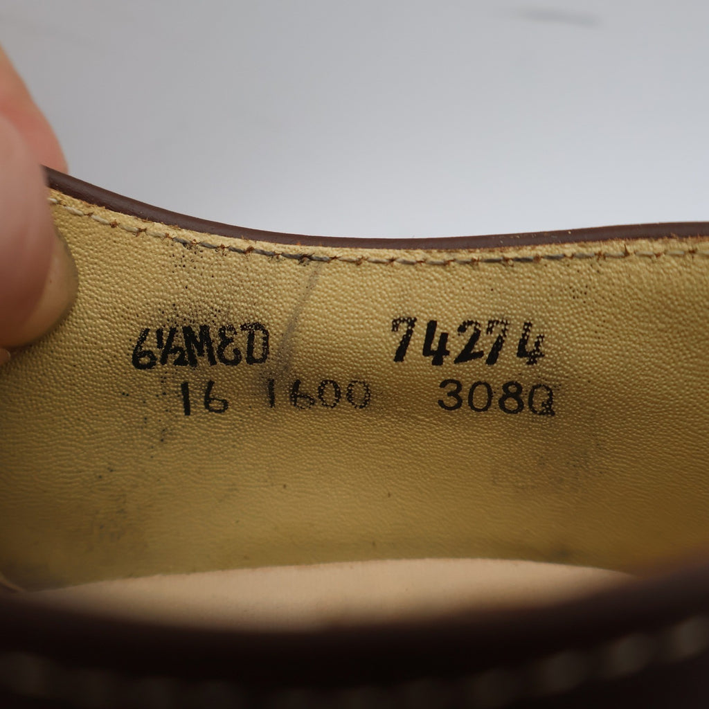 Cedar Crest Service Shoes Mens 6.5 Brown Leather Vintage Moc Toe Oxford Work - take2supply