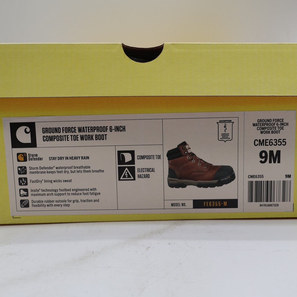 Carhartt Ground Force Work Boots Mens 9M Brown Leather Composite Toe CME6355 NIB - take2supply