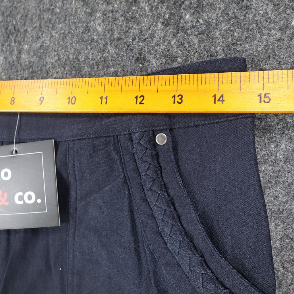 Zo & Co. Skirt Women 6 Navy Blue Braided Trim Utility Pocket Rayon Blend C1-905 - take2supply