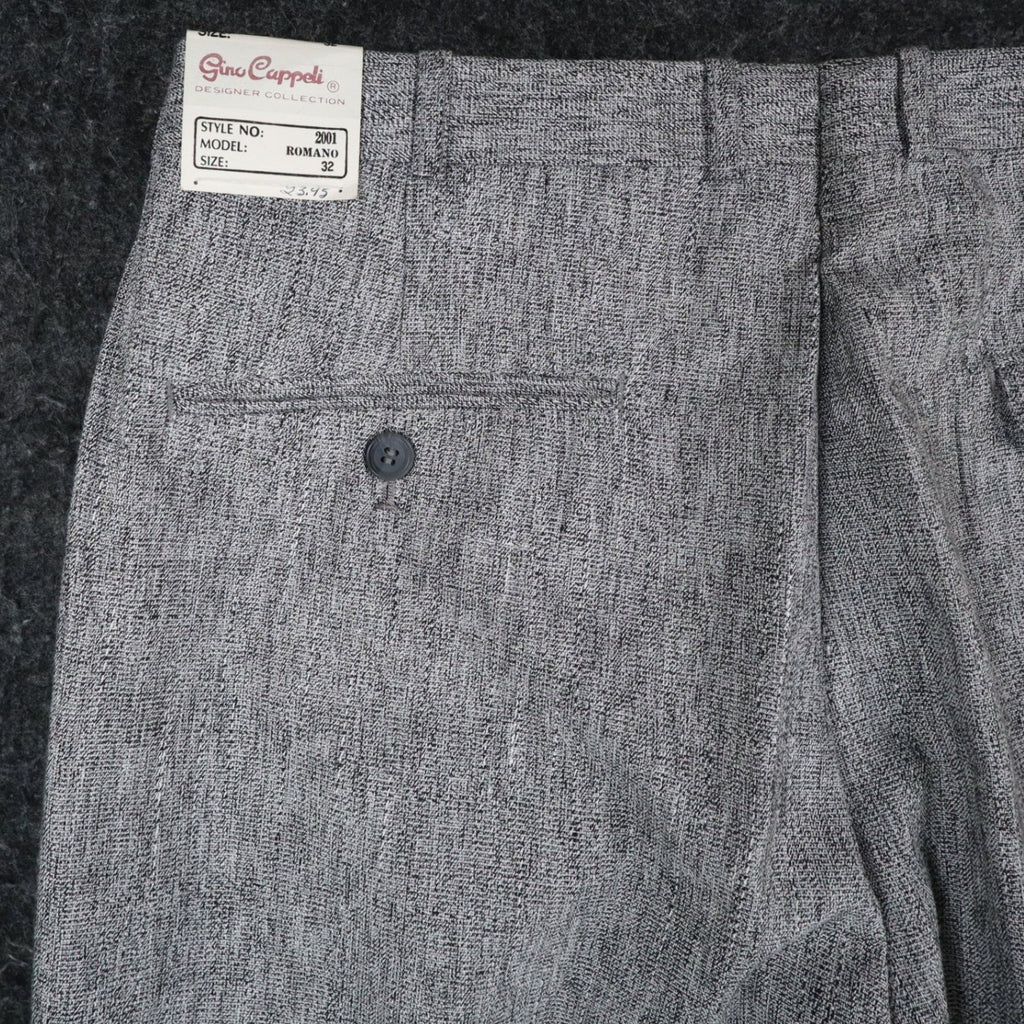 Gino Cappeli Trousers Mens 32 Vintage 90s Gray Pleated Romano Dress Pants NEW - take2supply