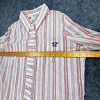 Turtle Bax Vintage 70s Striped Button Down Shirt Boys 15-16 Red White NWT - take2supply