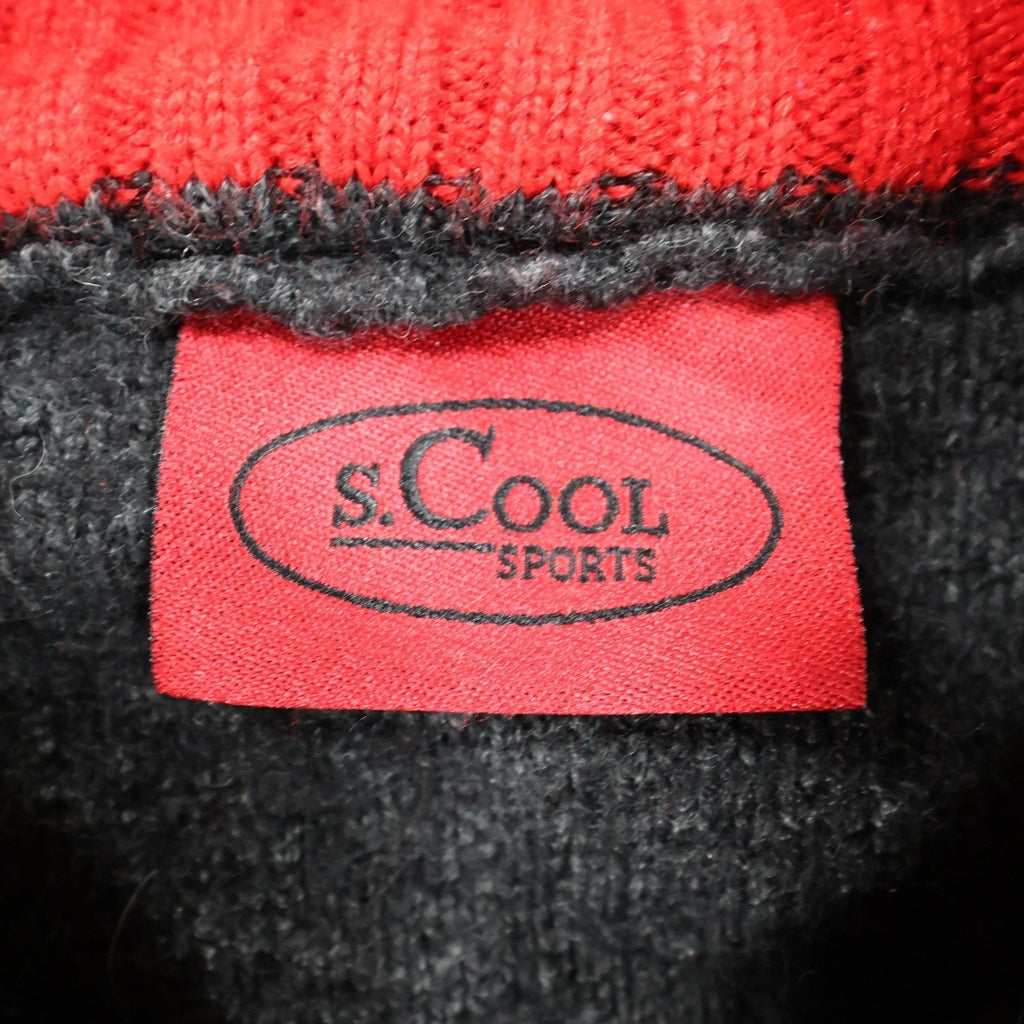 s.Cool Sports Quarter Zip Sweater Mens L Charcoal Excellent Striped Merino Wool - take2supply