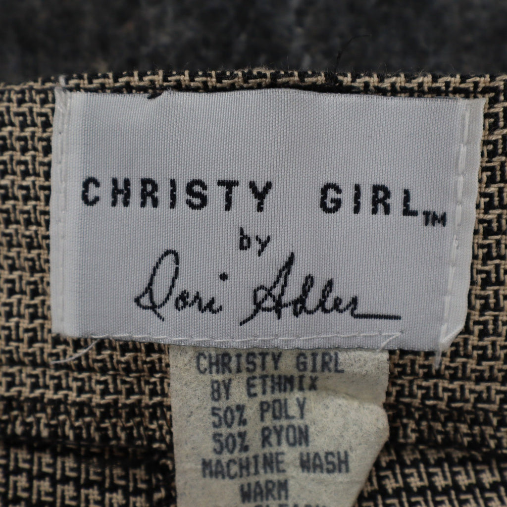 Christy Girl Dori Adler Pants Womens 12 Tan Black Belted Pleated USA NWT NOS - take2supply