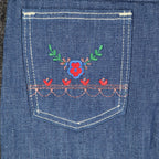 Young Maverick Vintage Girls 8 Slim Floral Embroidered Jeans NWT - take2supply