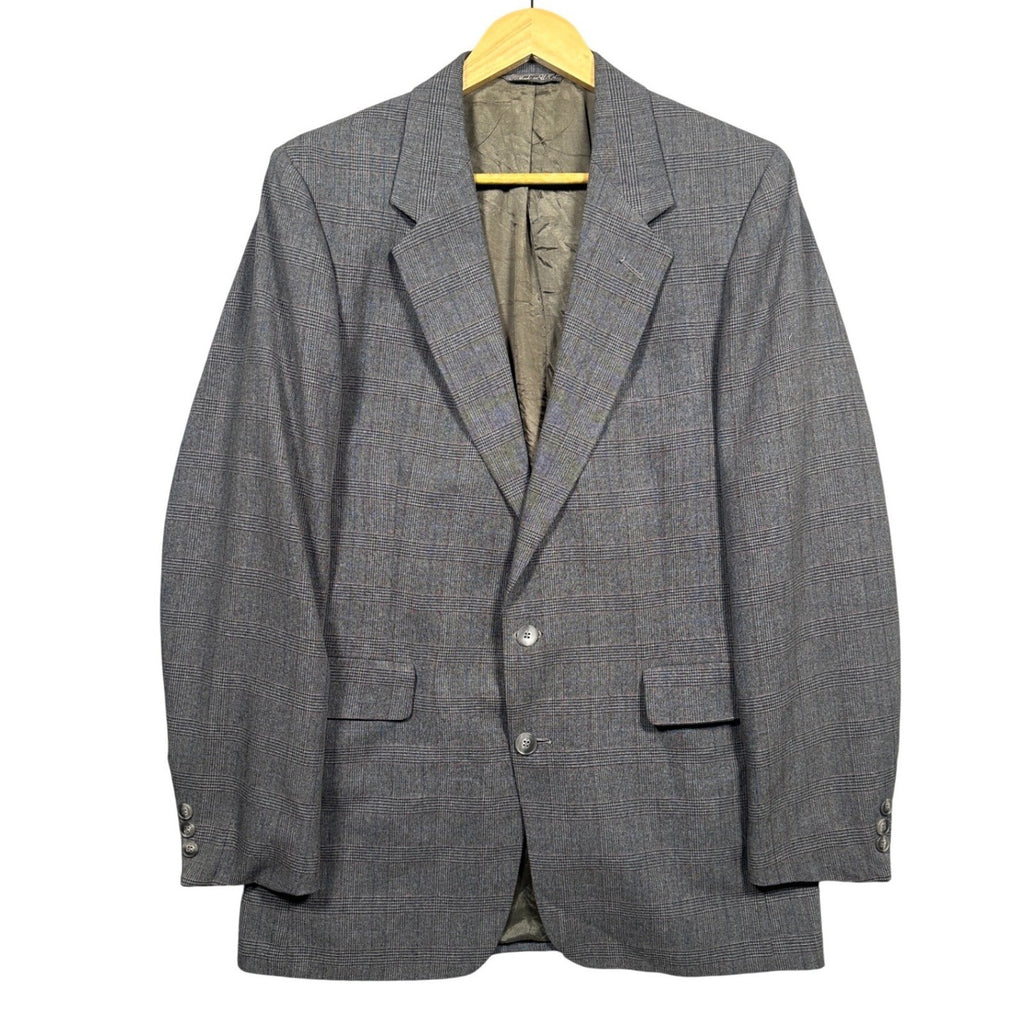 Levi Strauss Business Class Mens Grey Glen Plaid Blazer Sport Coat 40L USA Made - take2supply