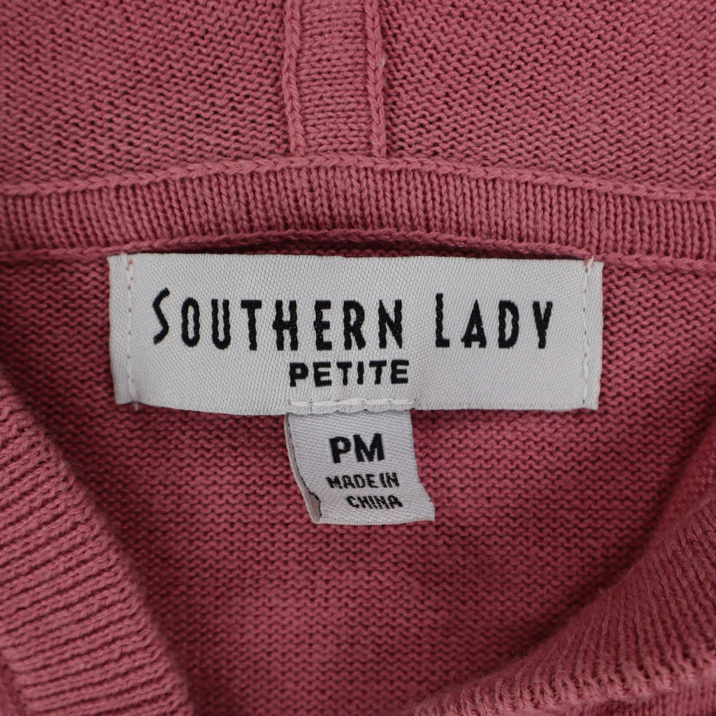 Southern Lady Petite PM Pink Embellished Hooded Zip Cardigan Sweater NWT - take2supply