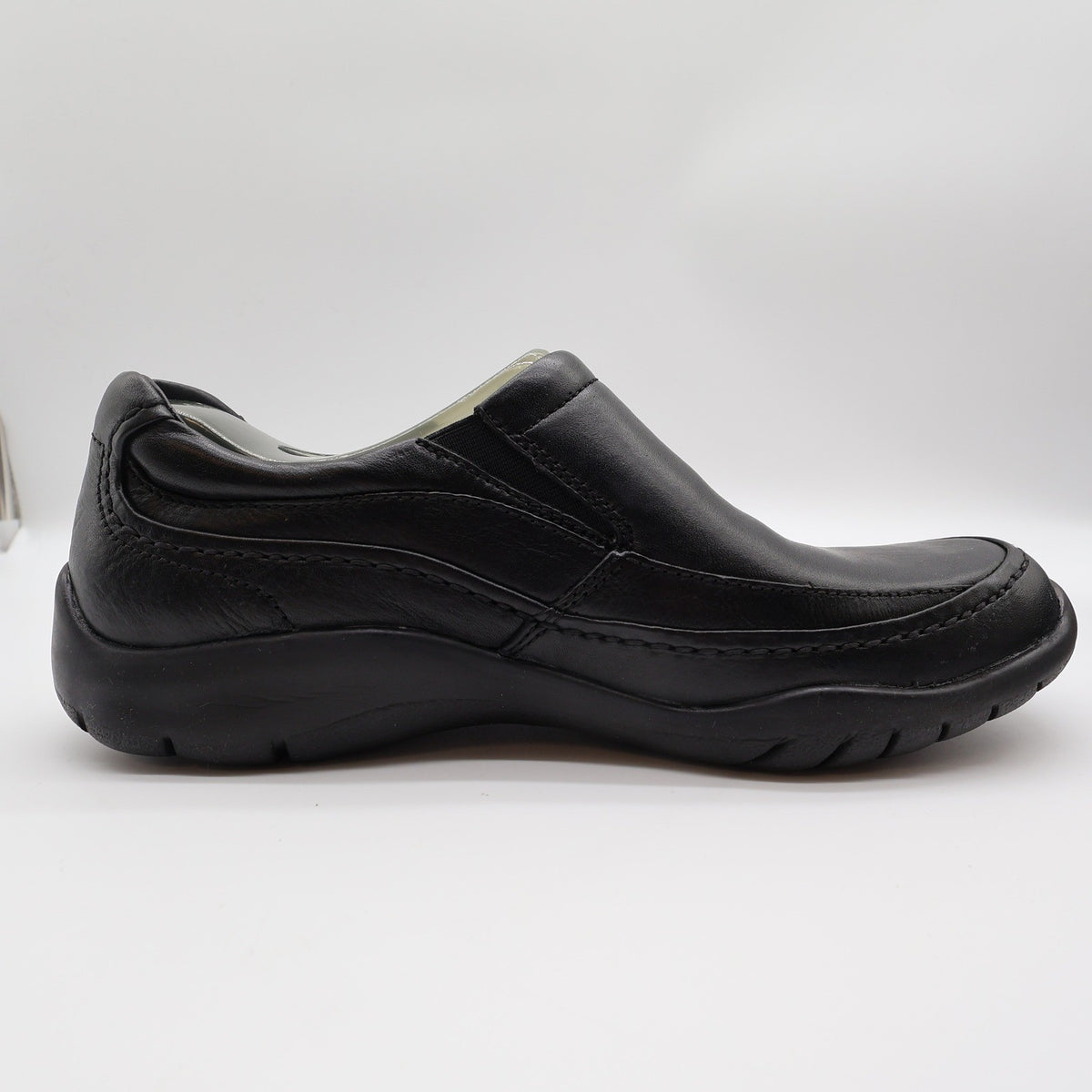 Hush Puppies Zone Slip On Loafers Mens 10 M Black Leather Comfort Shoes H100050 - take2supply