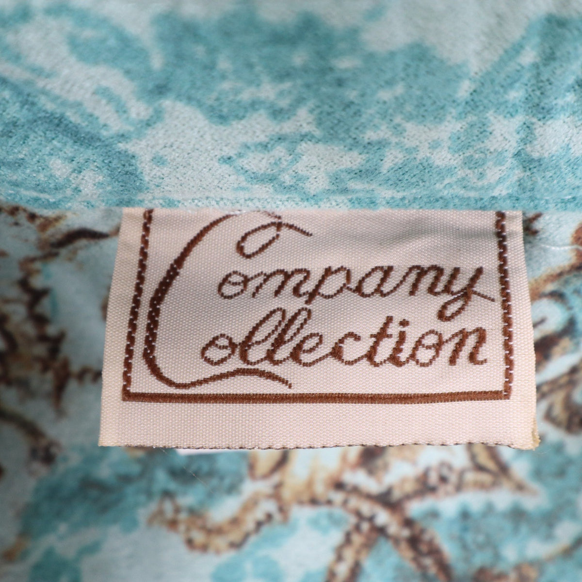 Company Collection Shirt Jacket Womens 8 Y2K Aqua Blue Paisley Floral Textured - take2supply