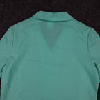 Fran Keene Vintage 70s Blouse Womens 10 Aqua Mint Green Short Sleeve Button Up - take2supply