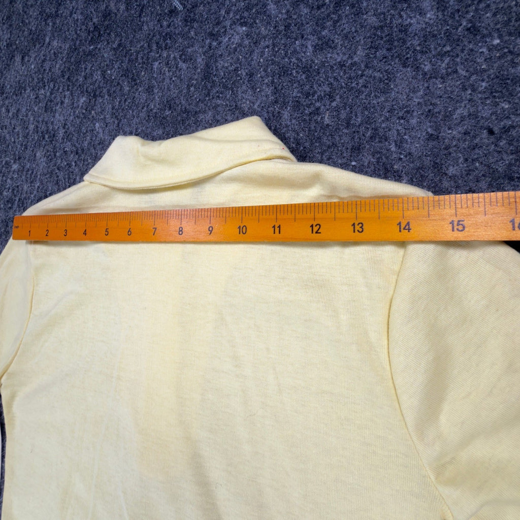 Maverick Vintage 70s Polo Shirt Juniors Small Yellow Cotton Blend NWT Deadstock - take2supply