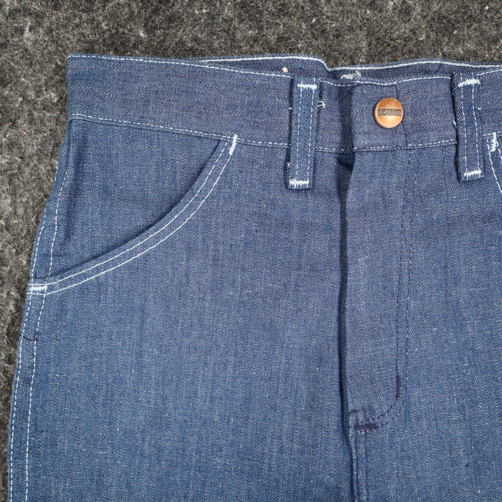 Young Maverick Vintage Boys 10 Reg Blue Flare Jeans Embroidered Pockets NWT - take2supply