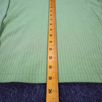 Nikki Mock Neck Top Small Y2K Granny Smith Green Ribbed Long Sleeve 44U5 NEW - take2supply