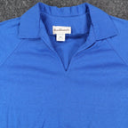 Tumbleweeds Polo Shirt Womens Small Vintage 80s Blue Cotton Blend Raglan USA - take2supply