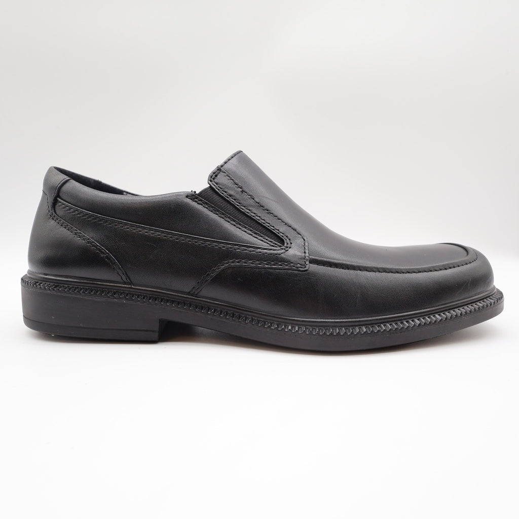 Hush Puppies Leverage Men's 10 Black Leather Waterproof Loafer NIB - take2supply