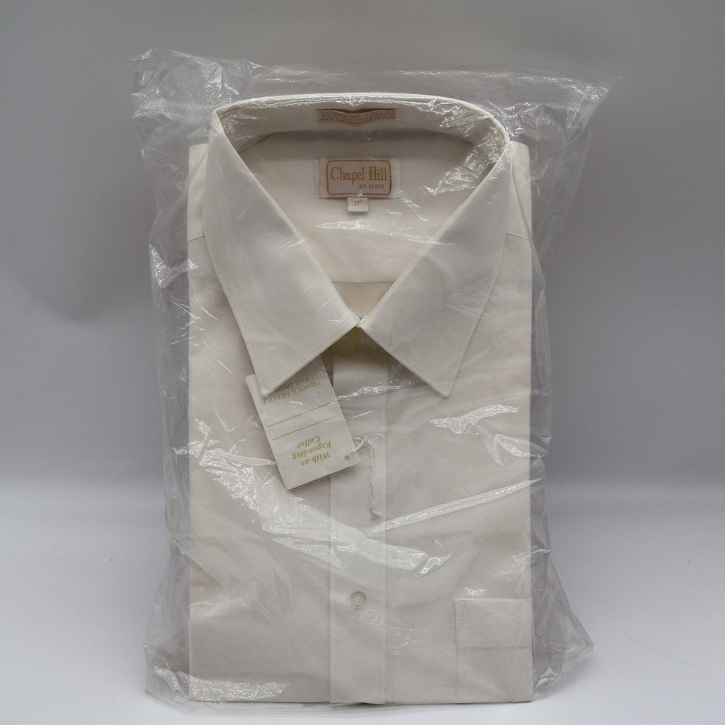Chapel Hill Dress Shirt Mens 17 34/35 Vintage White Expanding Collar Deadstock - take2supply