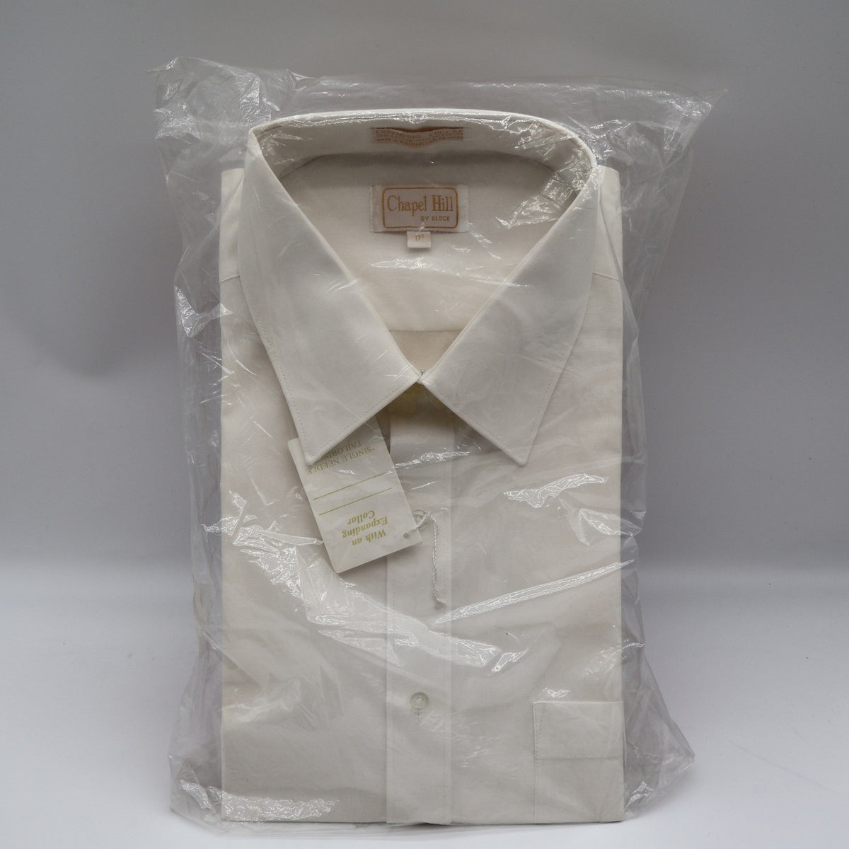 Chapel Hill Dress Shirt Mens 17 34/35 Vintage White Expanding Collar Deadstock - take2supply