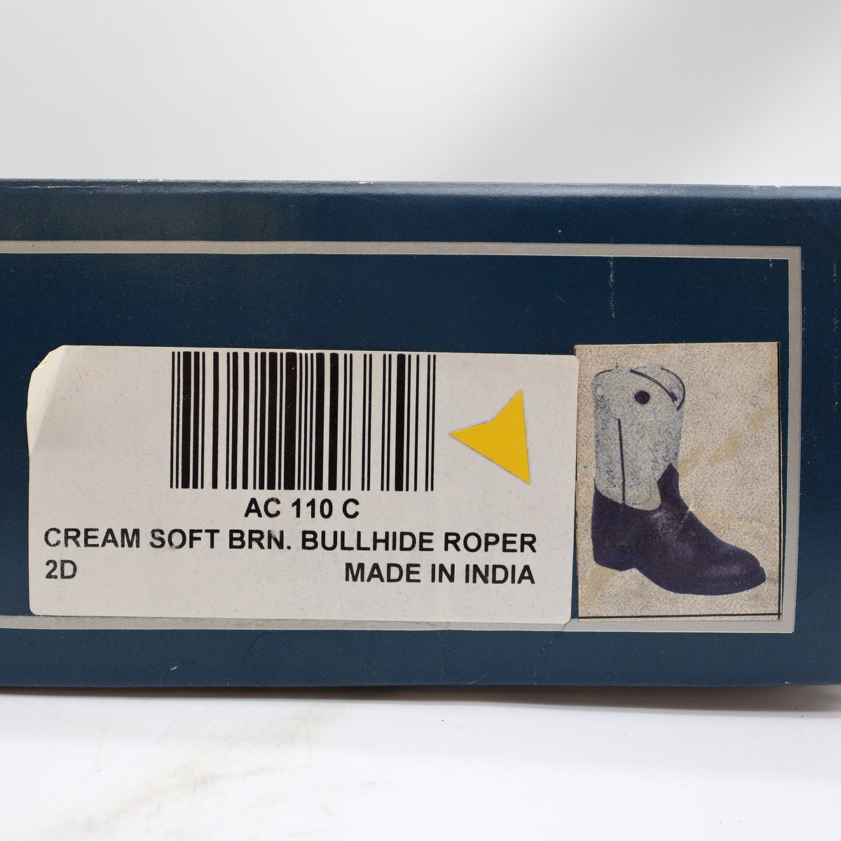 Acme Vintage Cowboy Boots Boys 2 Brown Cream Bullhide Roper NWT Deadstock - take2supply