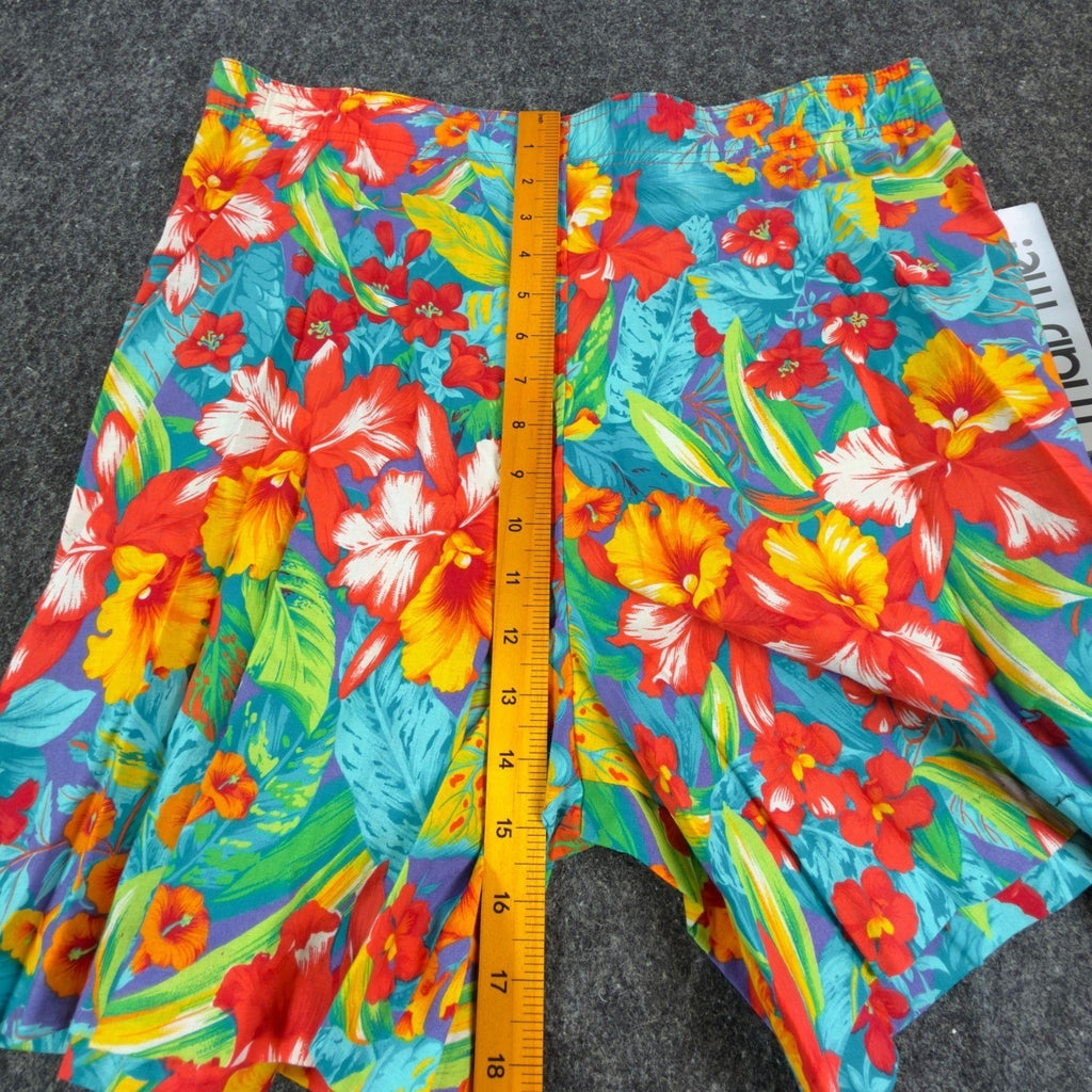 That's Me! Vintage 90s Hawaiian Tropical Shorts Womens 9/10 Cotton Floral NOS - take2supply