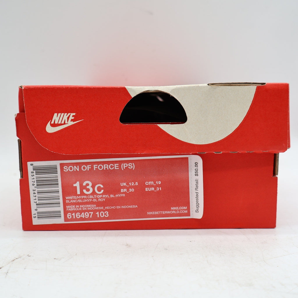 Nike Son of Force PS Size 13C 2014 White Cobalt Pink Low Top Sneakers 616497-103 - take2supply