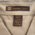Harriton Button Down Shirt Mens XL Khaki Cotton Teflon Fabric Protector M582 - take2supply