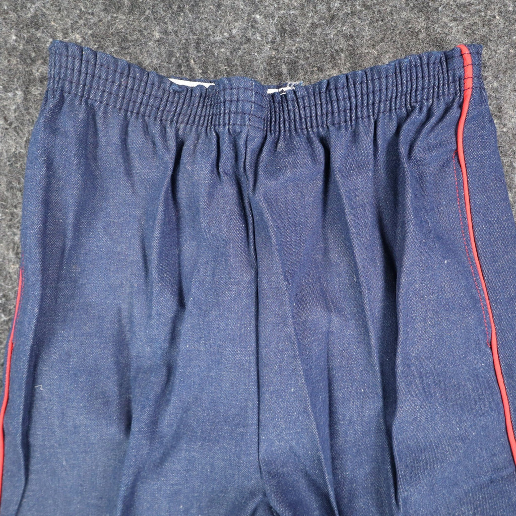 Young Maverick Vintage Girls 12 Blue Red Stripe Flare Jeans NWT - take2supply