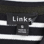 Links Womens S Black White Striped Full Zip Knit Jacket Stretch NWT - take2supply