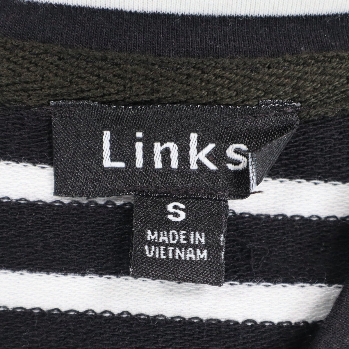 Links Womens S Black White Striped Full Zip Knit Jacket Stretch NWT - take2supply