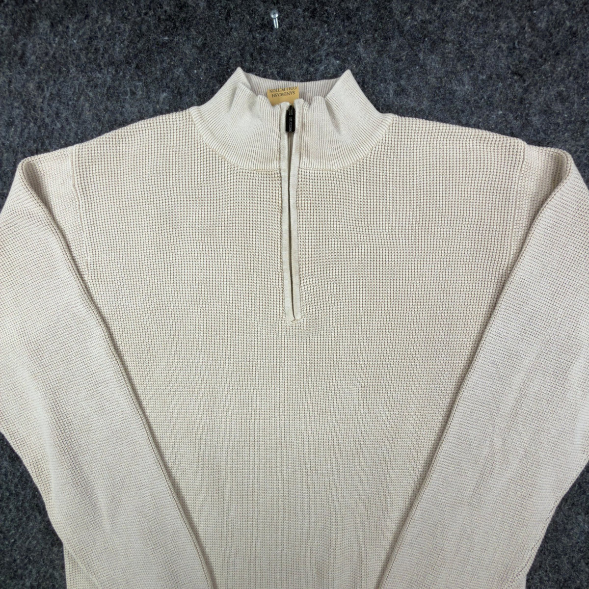 F/X Fusion Quarter Zip Sweater Mens Medium Putty Cotton Sandwash NWT C692 - take2supply
