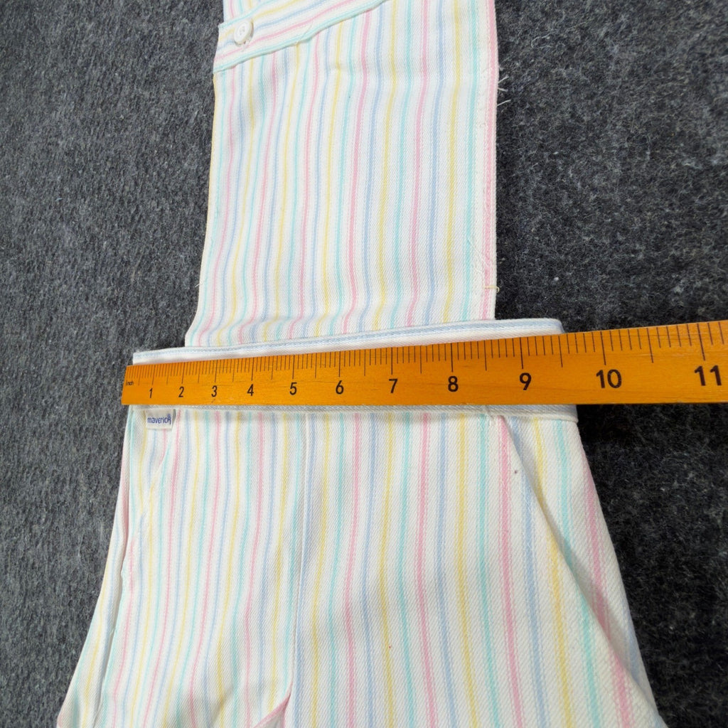 Maverick Vintage 80s Striped Shortalls Girls 4 Reg White Pastel NWT Deadstock - take2supply