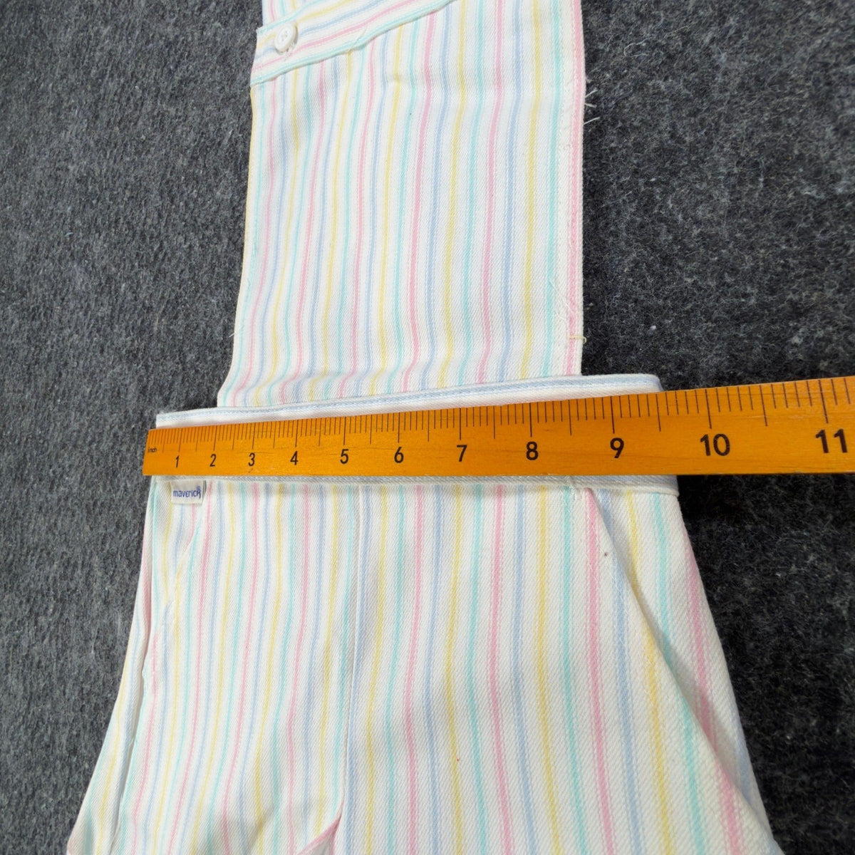Maverick Vintage 80s Striped Shortalls Girls 4 Reg White Pastel NWT Deadstock - take2supply