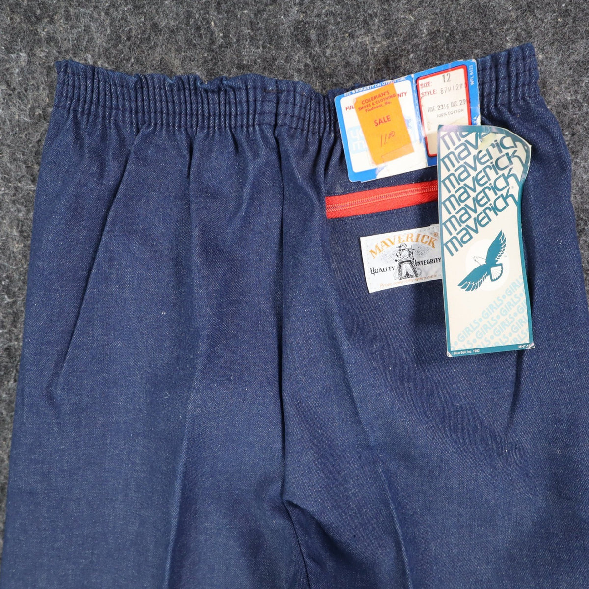 Young Maverick Vintage Girls 12 Blue Red Stripe Flare Jeans NWT - take2supply