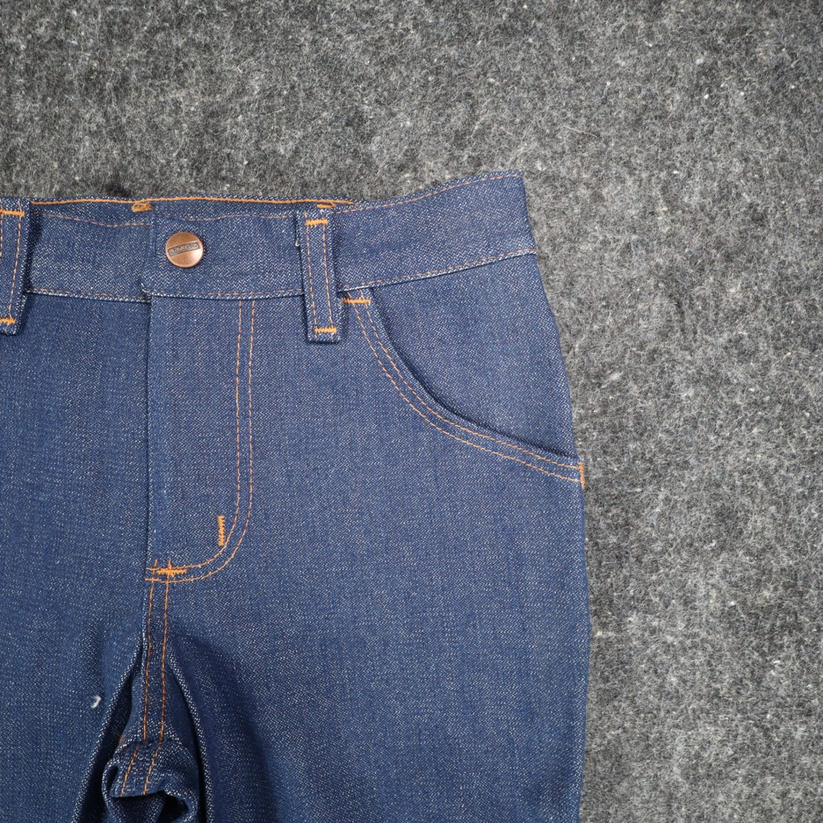 Maverick Western Boot Jean Boys 8 Husky Vintage 70s Deadstock Indigo Denim USA - take2supply