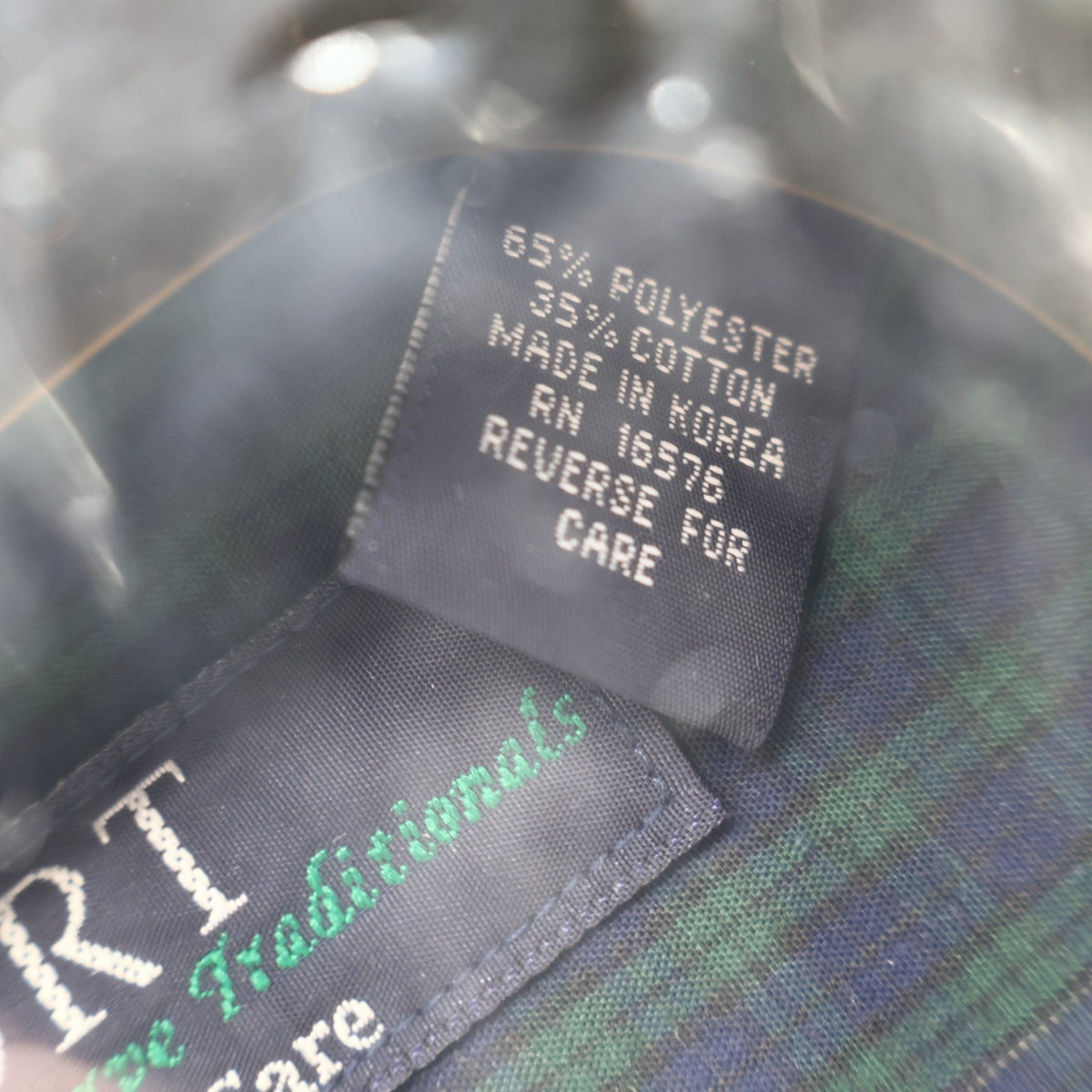 SRT Plaid Shirt Mens Medium Vintage 90s Green Navy Blue Long Sleeve Deadstock - take2supply
