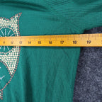 Jolt Owl Studded Thermal Top Womens Large Green Waffle Knit Raglan NWT - take2supply