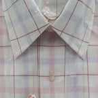 Mark VII Dress Shirt Mens 15.5 32/33 Vintage 70s White Red Blue Plaid Deadstock - take2supply