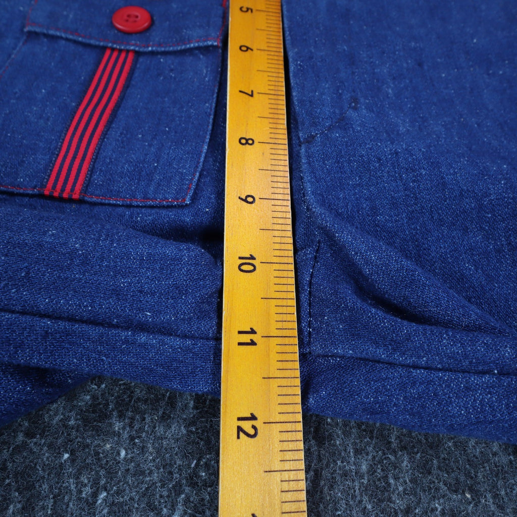 Maverick Denim Pants Kids 12 Slim Blue Red Button Pockets Wide Leg Cotton NOS - take2supply