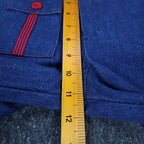 Maverick Denim Pants Kids 12 Slim Blue Red Button Pockets Wide Leg Cotton NOS - take2supply